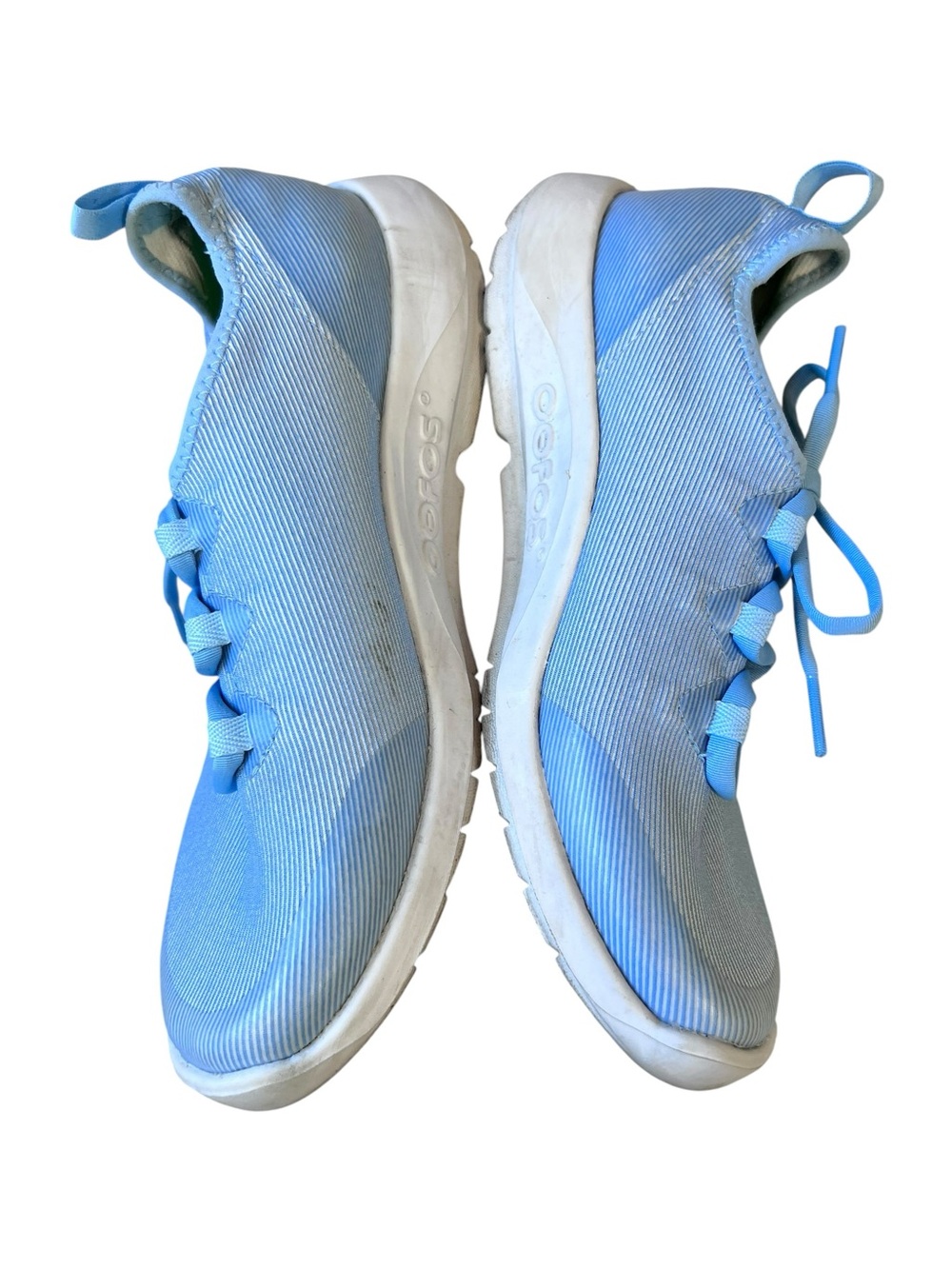Oofos OOmg Sport LS Shoes Womens Size 8 Lace Up Recovery Sneakers Blue White - Picture 5 of 11